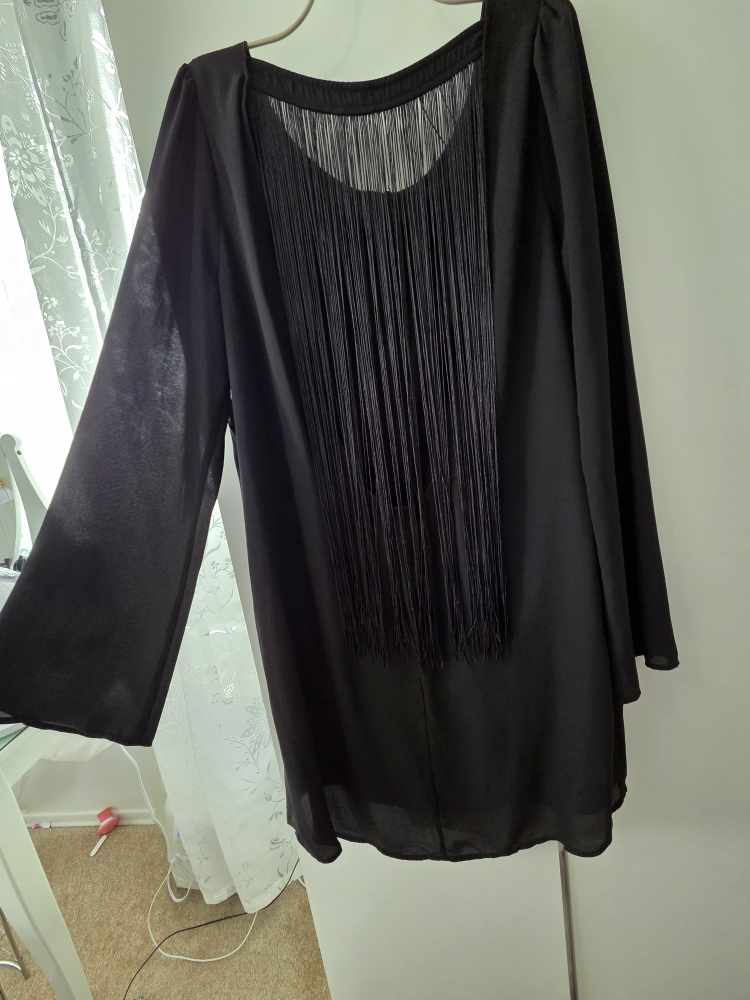 Black Fringe Back Dress - photo 3