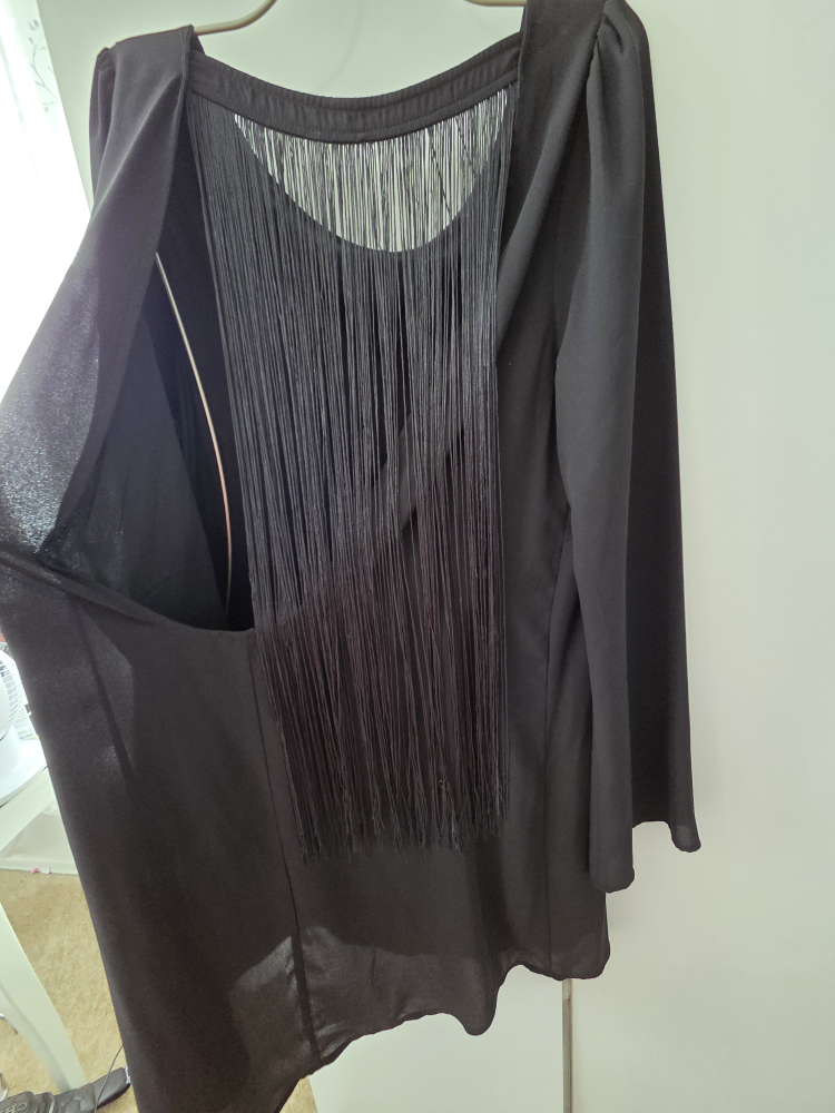 Black Fringe Back Dress - photo 4