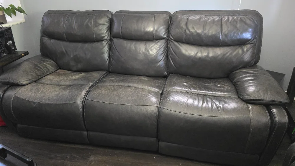 FREE Leather Couch – 3-Seat Motorized Recliner