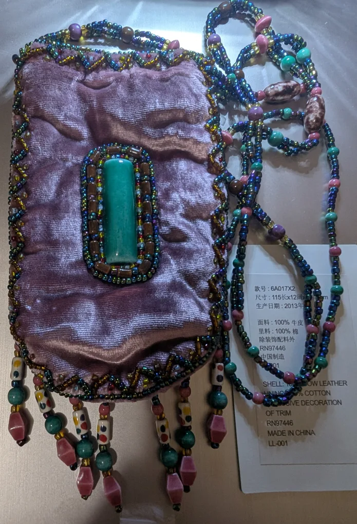 Beaded Velvet Pouch Bag thumbnail