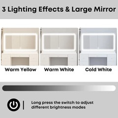 White Vanity Makeup Table with Lighted Mirror - photo 3