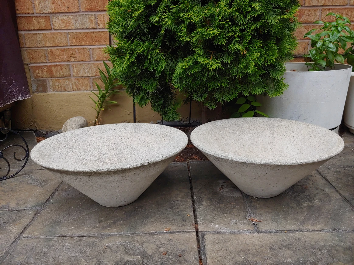 Two Concrete Garden Planters