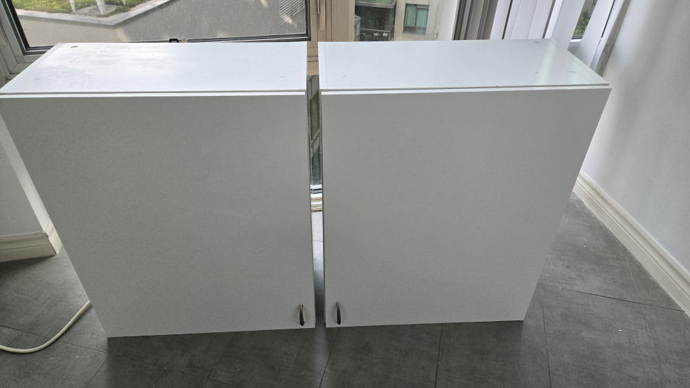 Ikea White wood Cabinets with Doors