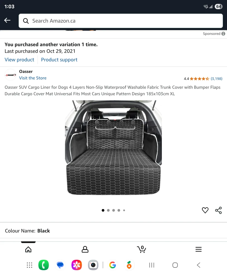 NEW  SUV CARGO LINER FOR DOGS. LARGE image indicator(7)