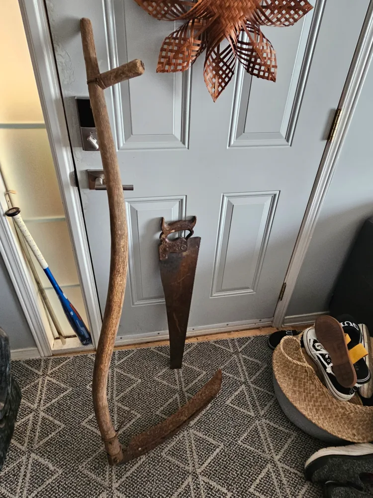 Vintage Scythe and Hand Saw thumbnail