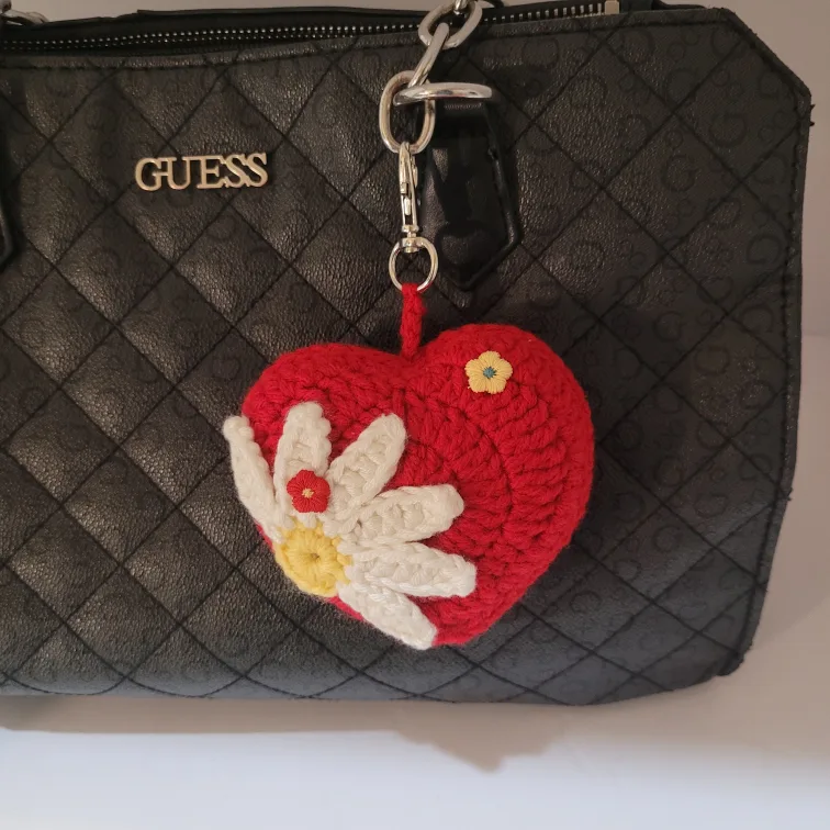 Handmade Crochet Heart Keychain image indicator(2)