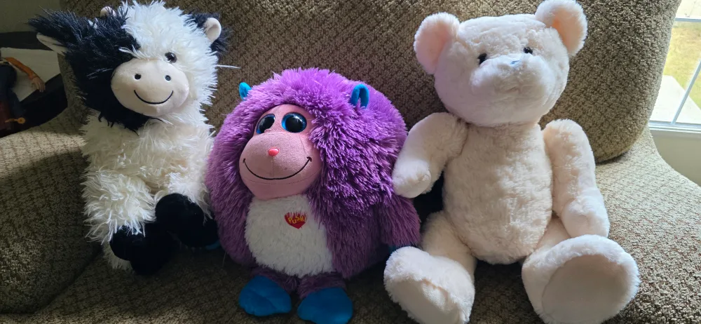 Assorted Plush Toys - Cow, Zubbies, Bear thumbnail