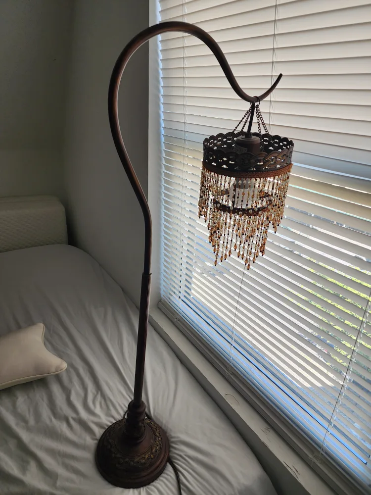 Boho Style Floor Lamp with Beaded Shade thumbnail
