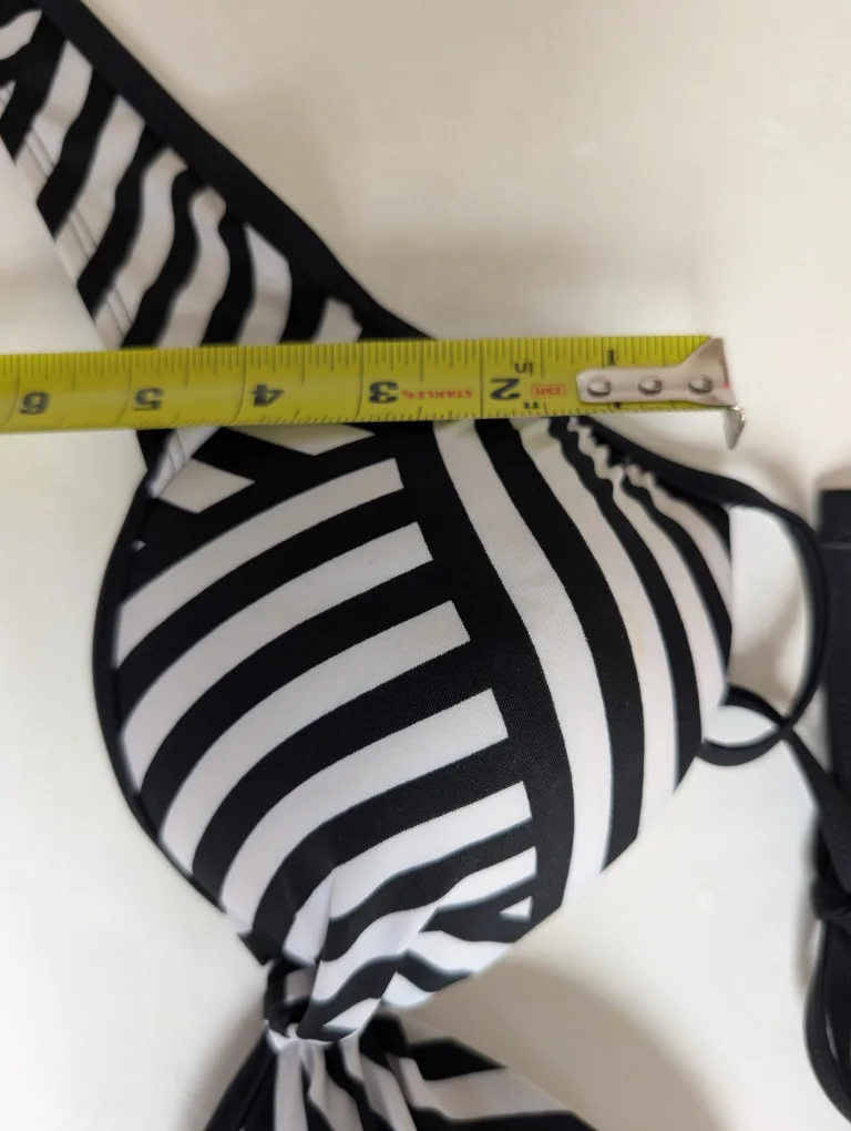 Catalina Black & White  Striped Bikini Top image indicator(9)