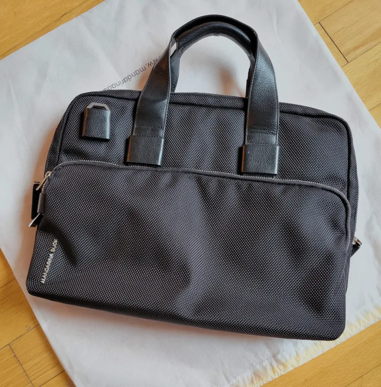 Mandarina Duck Black Nylon & Leather Laptop Messenger Bag thumbnail
