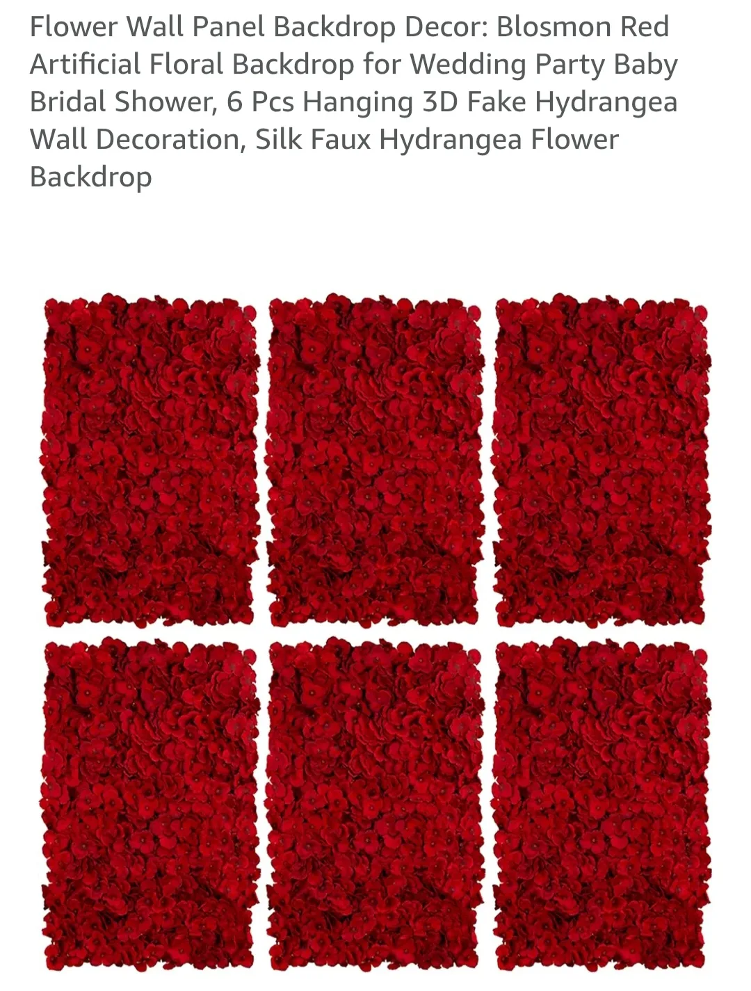 Blosmon Red Artificial Floral Backdrop thumbnail