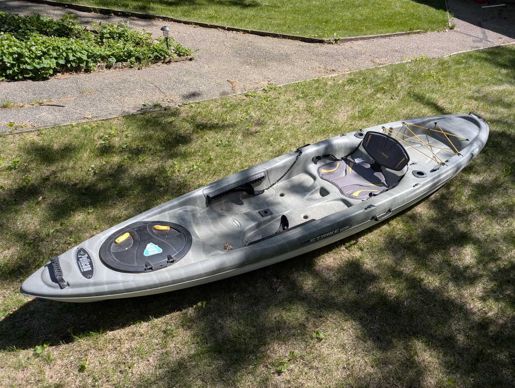 Pelican Strike 120X Fishing Kayak with Scupper Cart, Rack Mounts