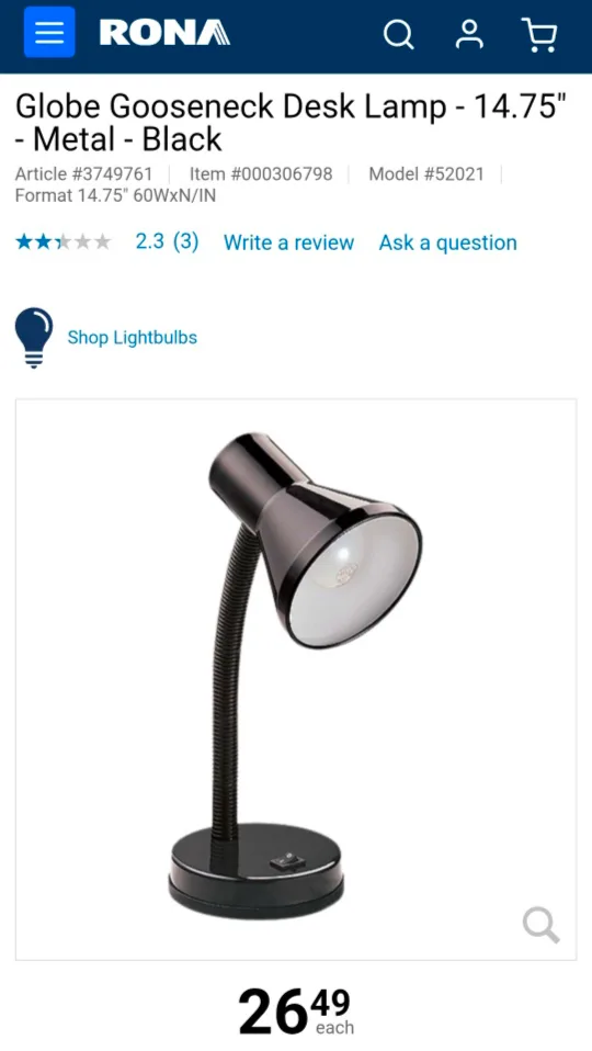 Globe Gooseneck Desk Lamp - Black image indicator(5)