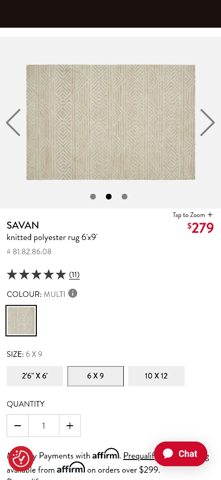 Savan Knitted Polyester Rug 6x9
