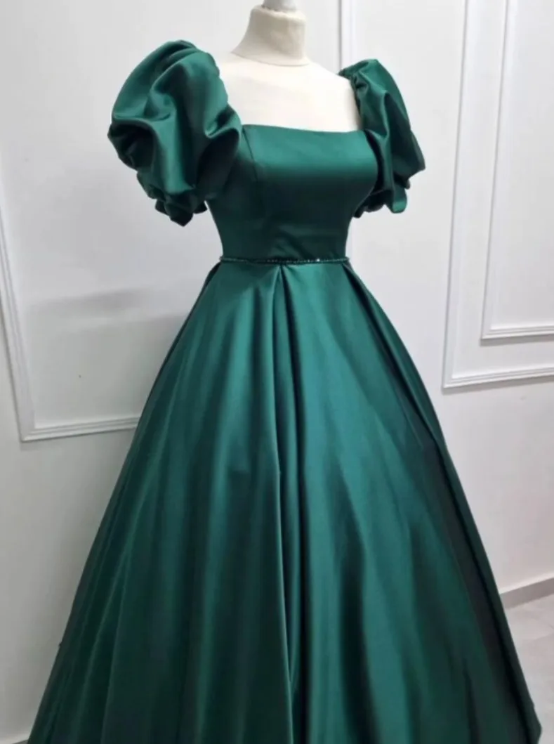 7 yards Emerald Green Satin fabric (plz read description) thumbnail