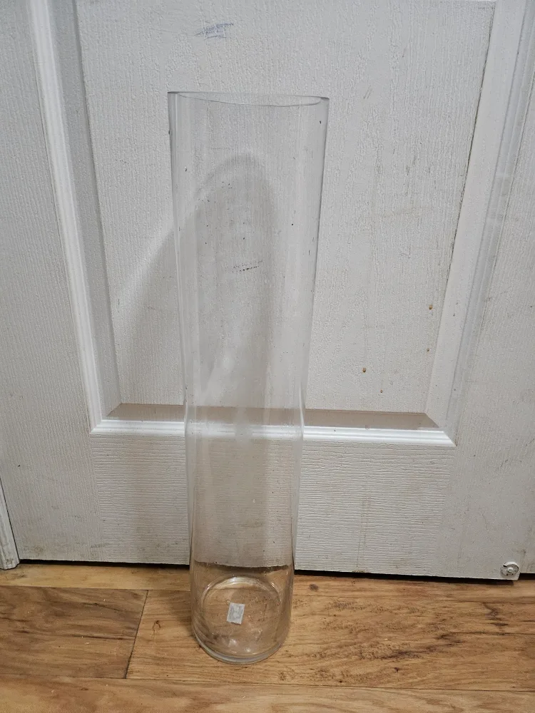 Tall Clear Glass Cylinder Vase thumbnail