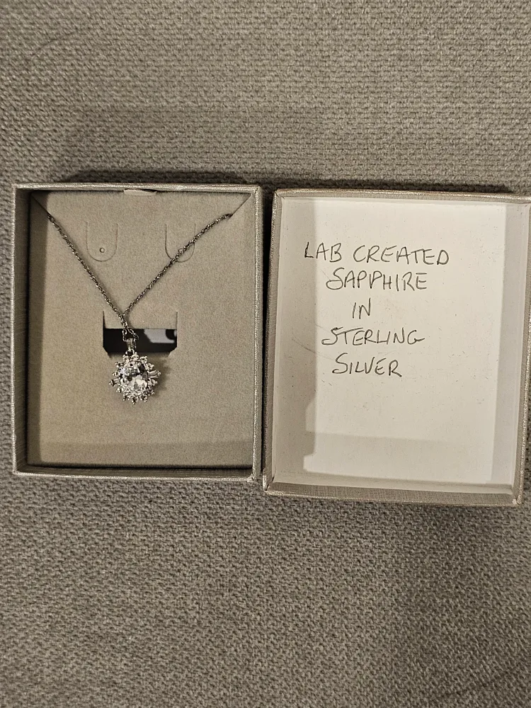 Peoples Lab Created Sapphire Sterling Silver Necklace image indicator(2)