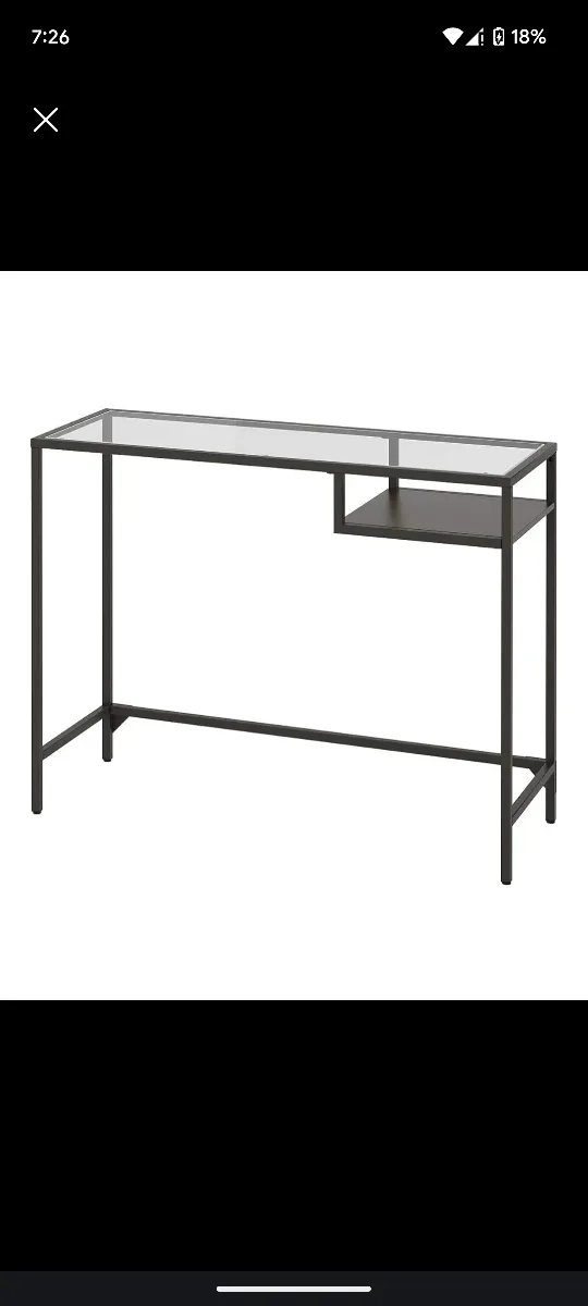 Modern Black Metal & Glass Desk image indicator(2)