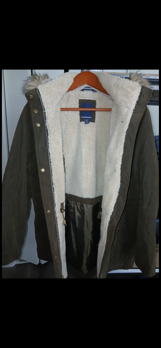 Olive Winter Parka Coat like New thumbnail