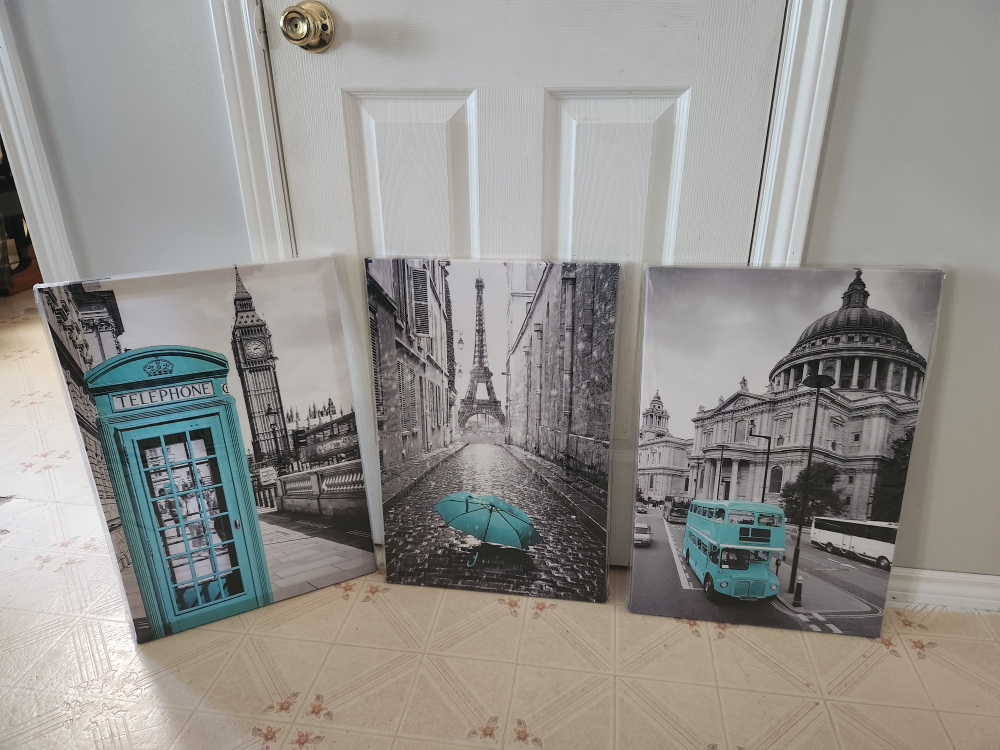 Paris Canvas Wall Art - Set of 3