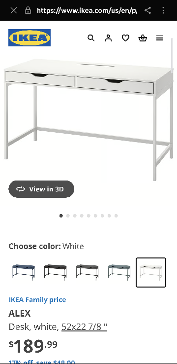 IKEA Alex Desk, White and Chair - photo 5