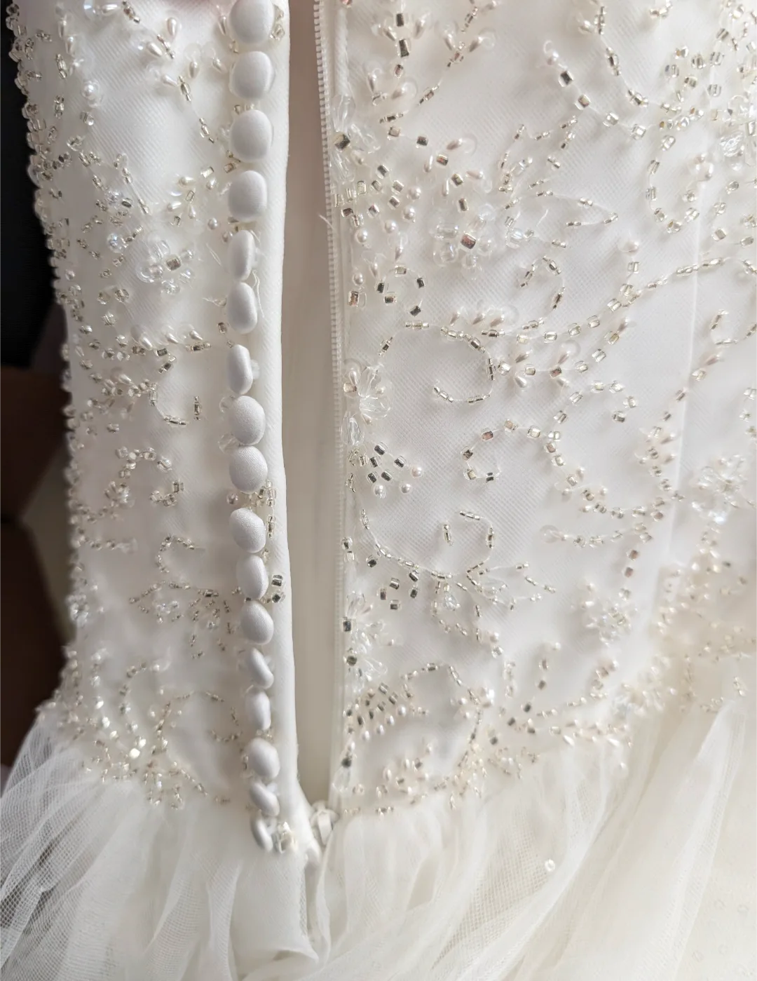 Tulle ball gown sparkly David's bridal wedding dress image indicator(6)