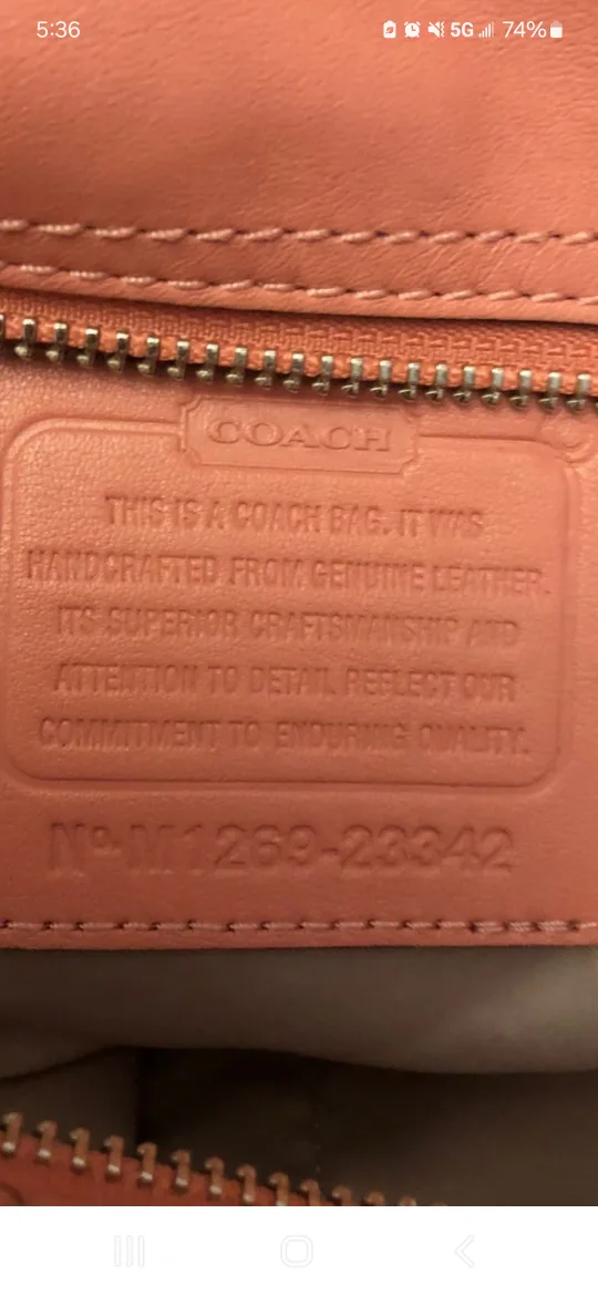 Coach Pink Woven Leather Handbag image indicator(3)