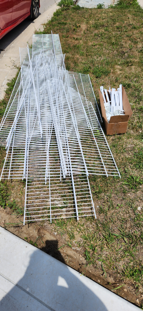 FREE White Wire Shelving + Shelf Supports