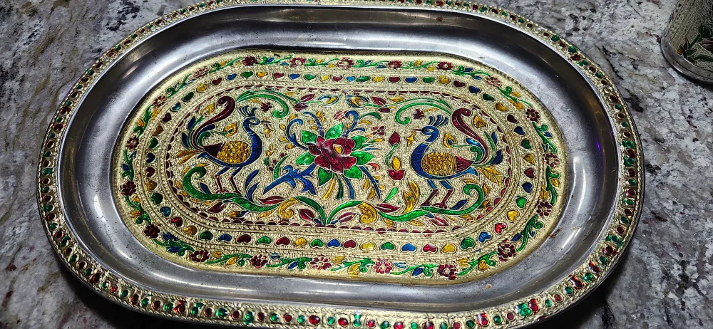 Decorative Tray with 6 Matching Cups thumbnail
