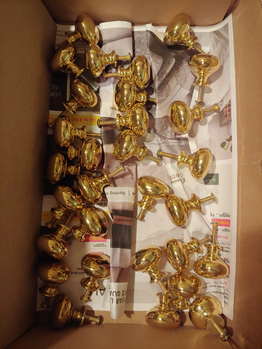 Gold Cabinet Knobs - Set of 30