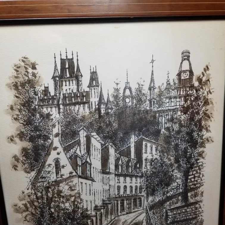 Framed 'Cote De La Montagne' paint, by Andui '75 image indicator(2)