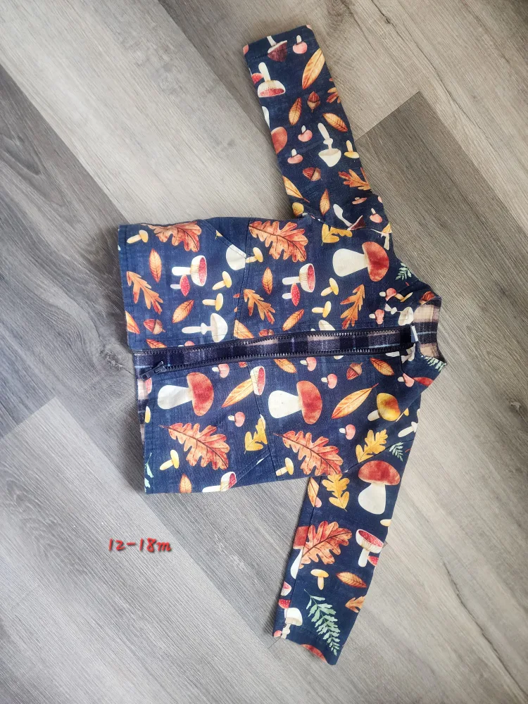 Mushroom and Leaf Print Baby Jacket (12-18m) thumbnail