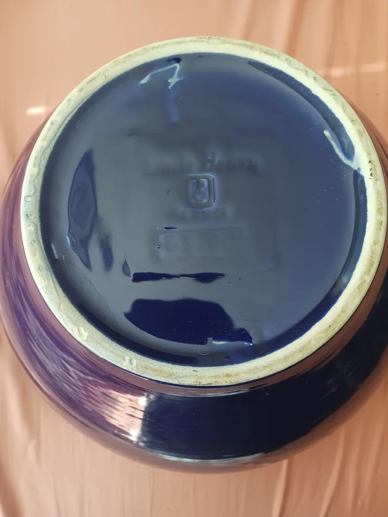 Vintage Large Emil Henry Pottery Blue Bowl image indicator(3)