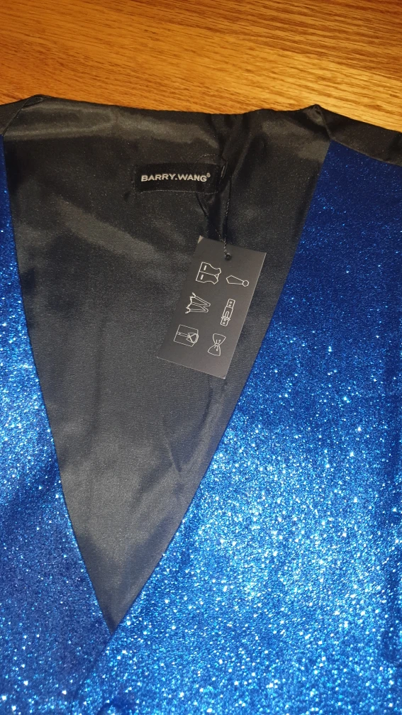 Barry Wang Blue Sparkle Vest and Bow Tie Set - photo 3