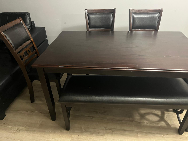 Dining Table Set with 4 Chairs & Bench - photo 3