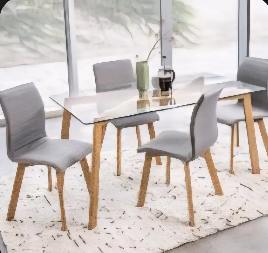 Glass Dining Table and Chairs Set thumbnail
