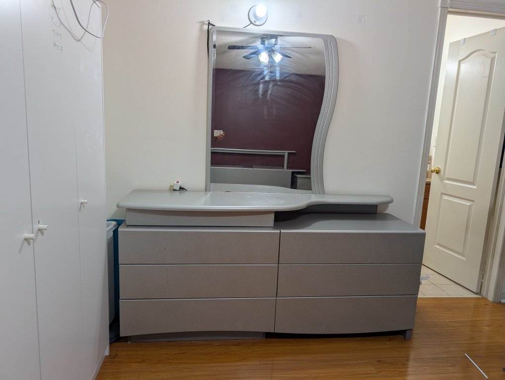 Bedroom Set - Dresser, Mirror, Bed Frame, 2 Nightstands
