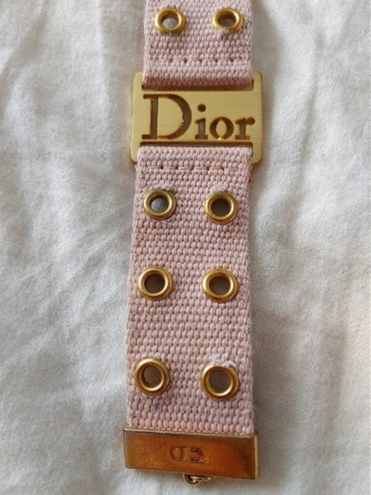 Vintage Dior Pink Canvas & Gold Bracelet image indicator(8)