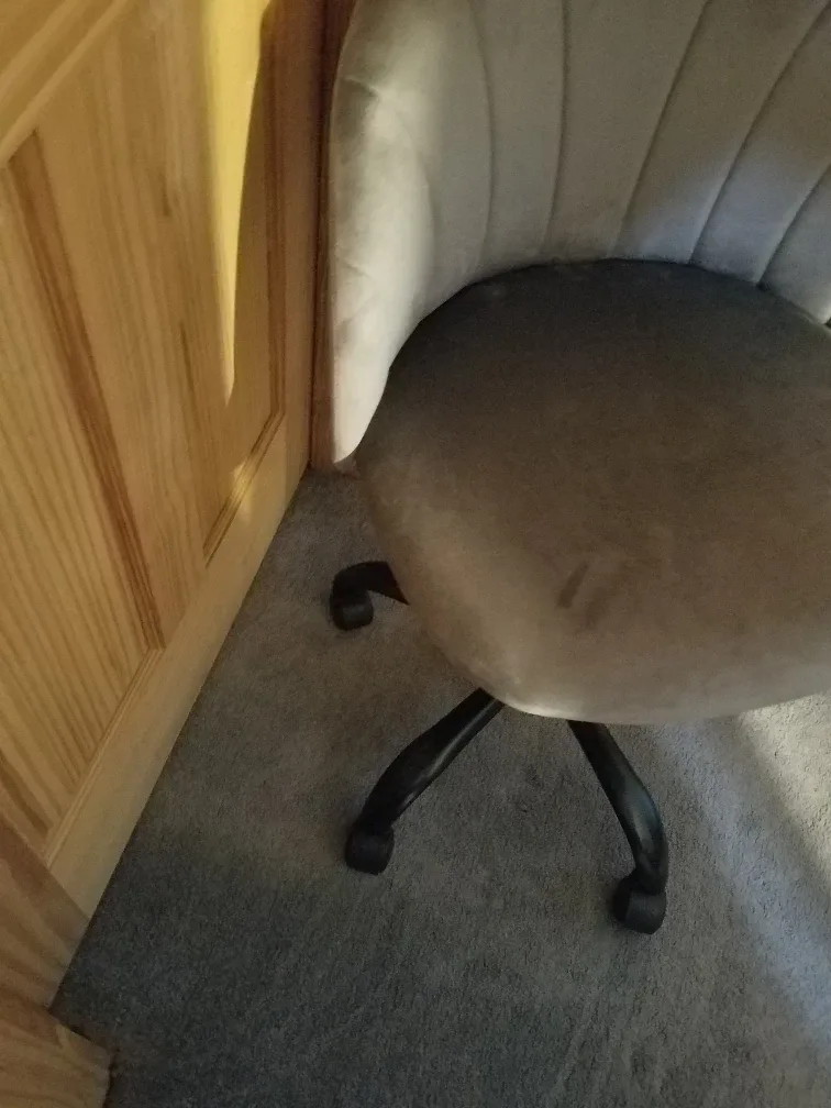 Gray Velvet Swivel Office Chair image indicator(3)