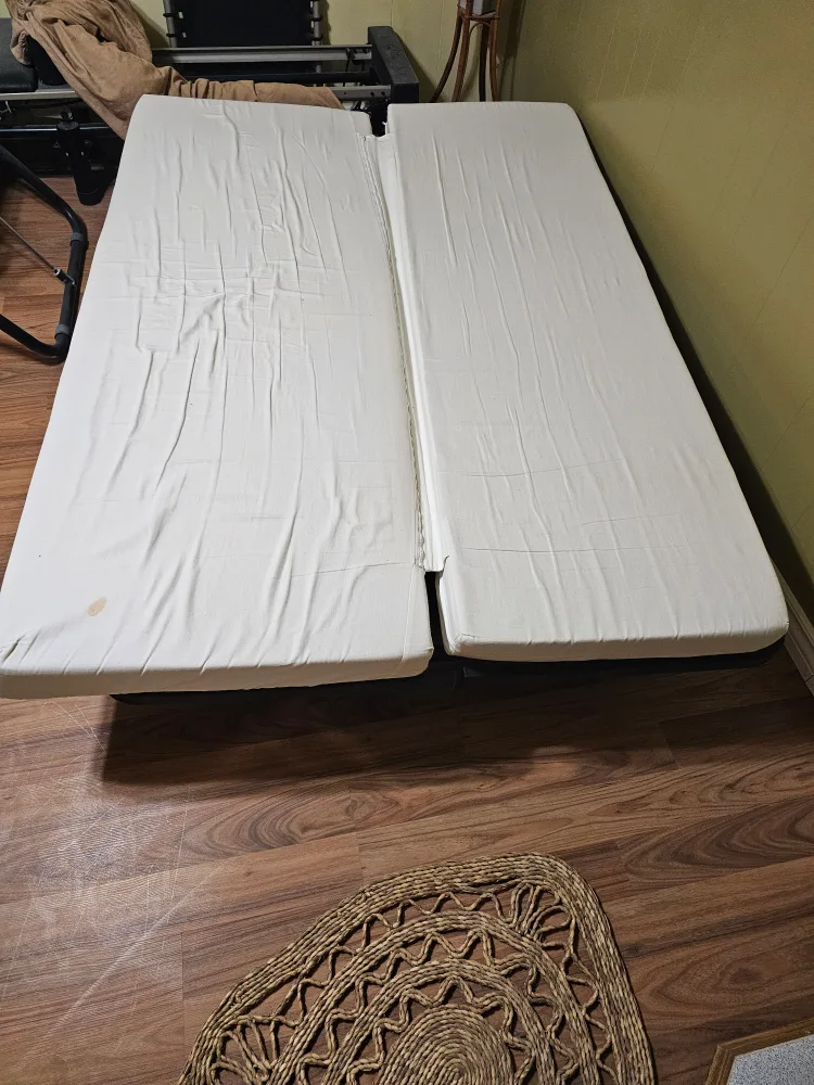 White Futon Metal  Frame & Mattress Double size image indicator(3)