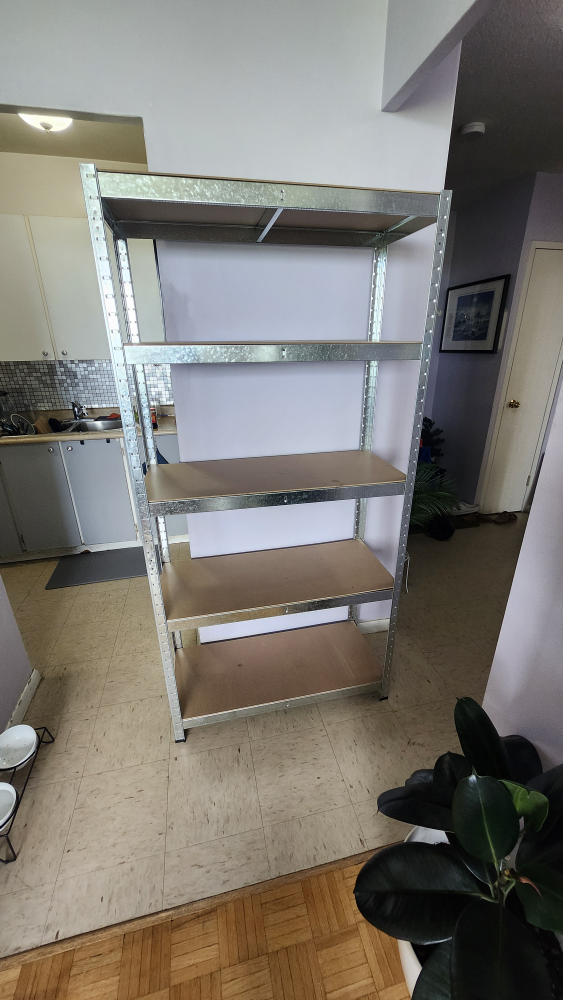 Metal and Wood storage shelf
