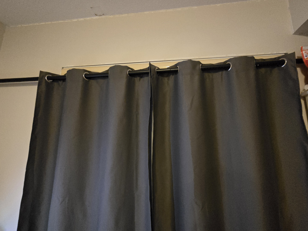 black out curtains and rod