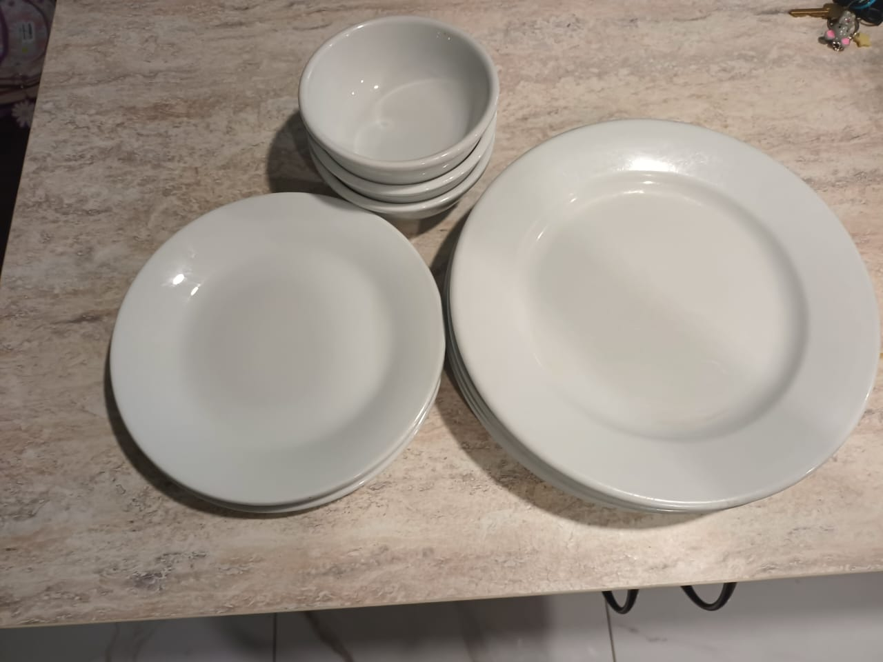 White Plates and Bowls Set