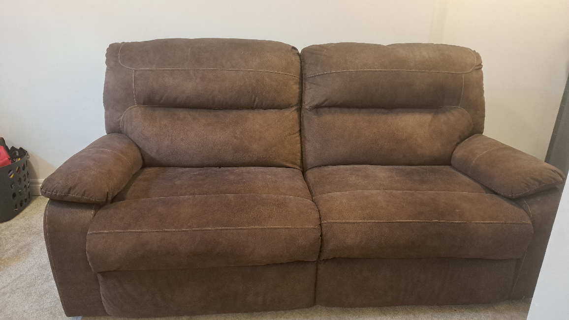 Brown Reclining Loveseat Sofa