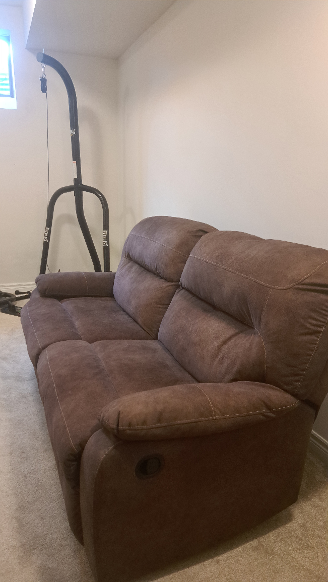 Brown Reclining Loveseat Sofa - photo 2