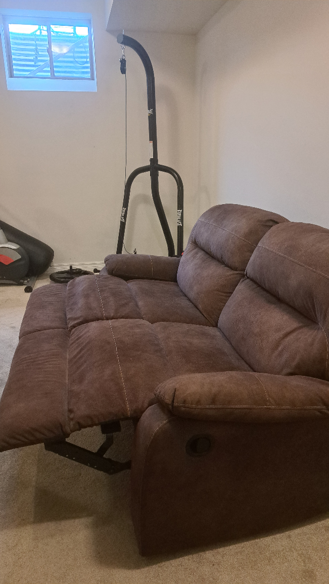 Brown Reclining Loveseat Sofa - photo 3