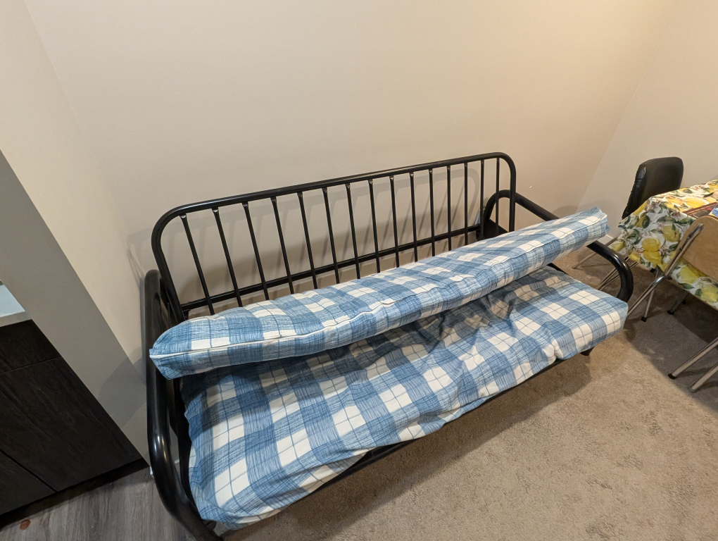 Blue Plaid Futon Frame and Mattress - photo 3