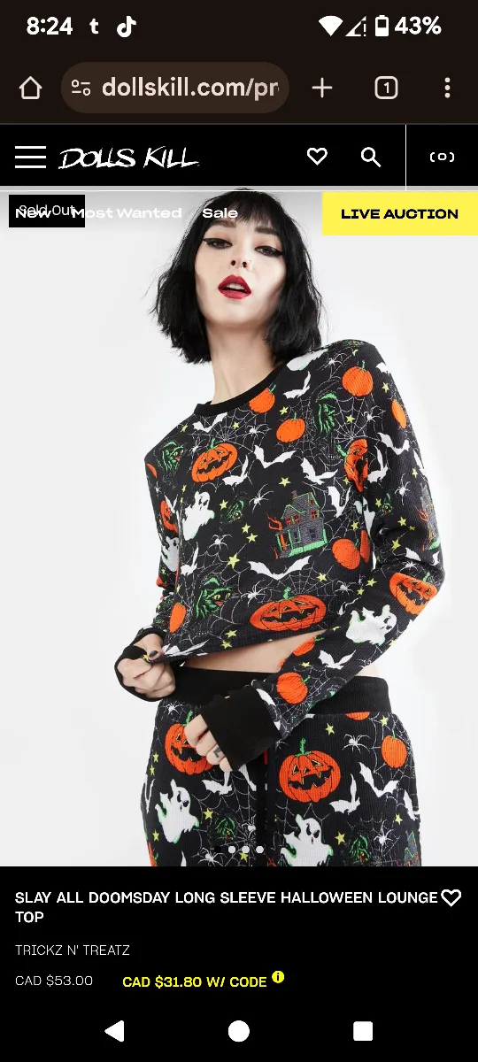 Dollskill Trickz N' Treatz Halloween Top thumbnail