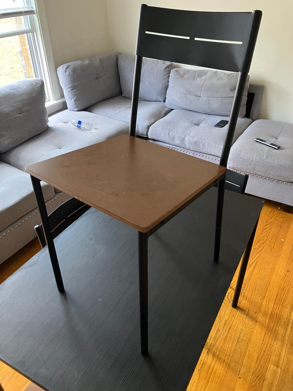 IKEA Black dining table  and 4  Chair - photo 2