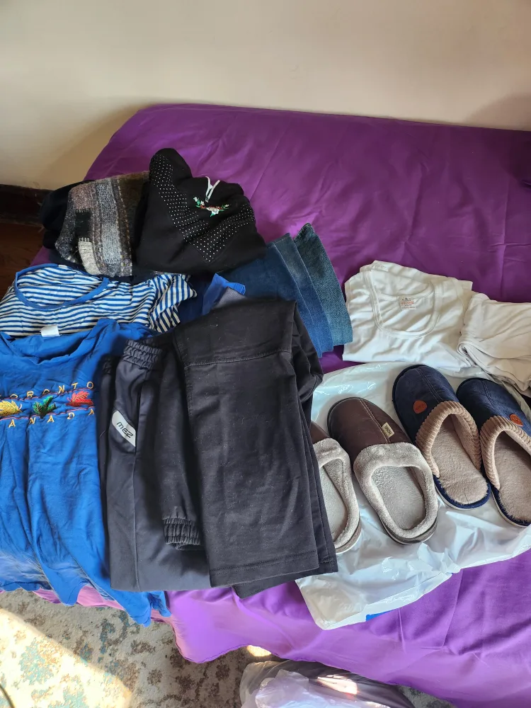 Man's clothes + diapers and walker thumbnail